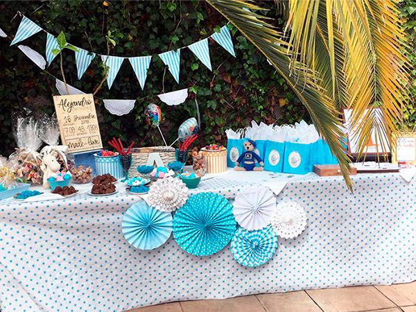 Celebration of a communion with a sweet table at Hotel Buen Retiro